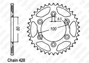 Couronne Rieju 50 Rr Sm/Spike